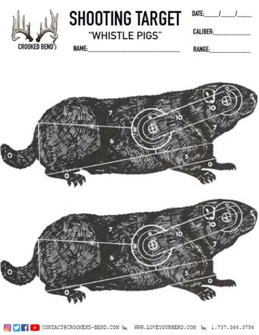 Whistle Pigs Free Printable Shooting Target