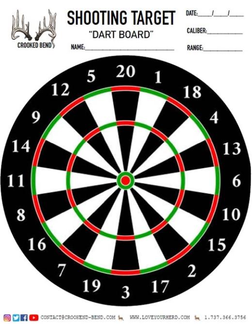 Dart Board Free Printable Shooting Targets