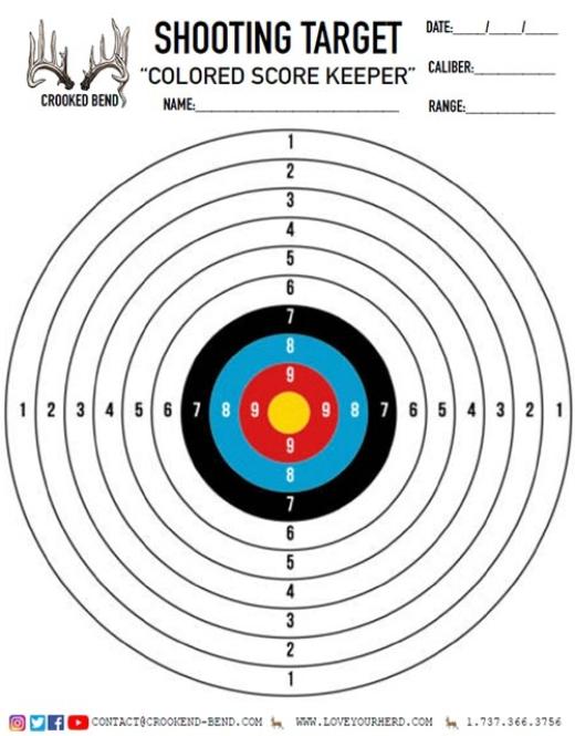 Colored Score Keeper Free Printable Shooting Targets