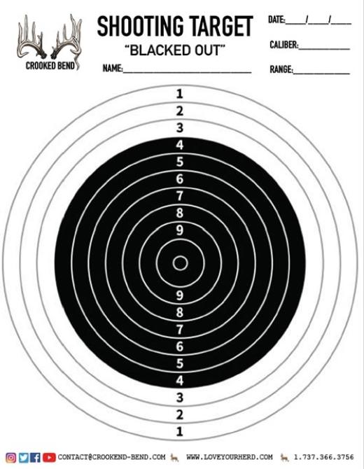 Blacked Out Free Printable Shooting Target