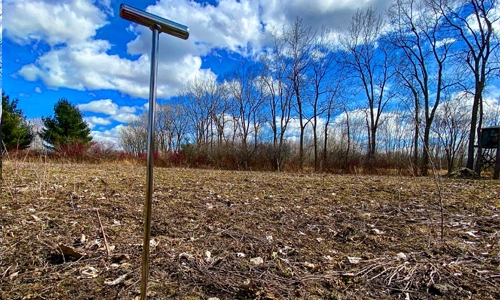 Gather soil samples for a Michigan food plot 